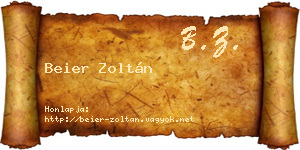 Beier Zoltán névjegykártya